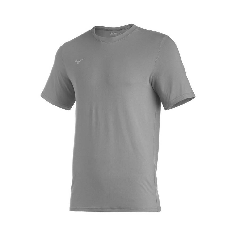 Panske Tričko Mizuno Comp Diamond Short Sleeve Crew Baseball Siva Vypredaj RIJF20451